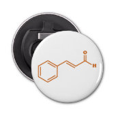 kaneelkaneelaldehyde Moleculaire chemische formule Button Flesopener (Voorkant)