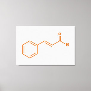kaneelkaneelaldehyde Moleculaire chemische formule Canvas Afdruk