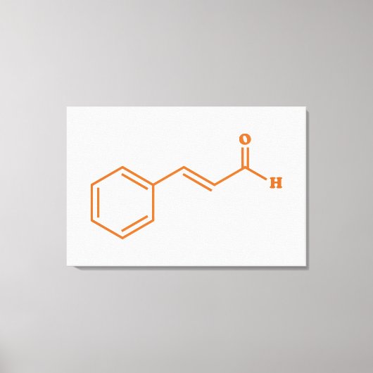 kaneelkaneelaldehyde Moleculaire chemische formule Canvas Afdruk (Voorkant)