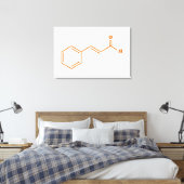 kaneelkaneelaldehyde Moleculaire chemische formule Canvas Afdruk (Insitu (Slaapkamer))