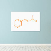 kaneelkaneelaldehyde Moleculaire chemische formule Canvas Afdruk (Insitu (Houten vloer))
