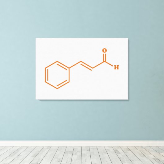 kaneelkaneelaldehyde Moleculaire chemische formule Canvas Afdruk (Insitu (Houten vloer))
