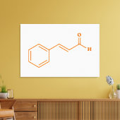 kaneelkaneelaldehyde Moleculaire chemische formule Canvas Afdruk (Insitu (Woonkamer))