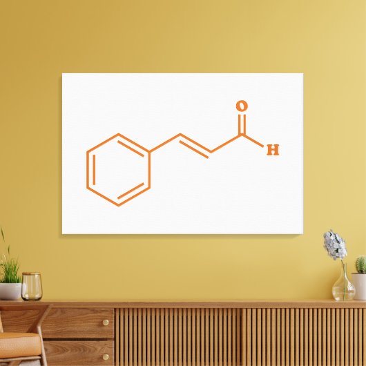 kaneelkaneelaldehyde Moleculaire chemische formule Canvas Afdruk (Insitu (Woonkamer))