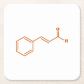 kaneelkaneelaldehyde Moleculaire chemische formule Kartonnen Onderzetters (Voorkant)