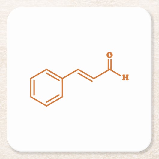 kaneelkaneelaldehyde Moleculaire chemische formule Kartonnen Onderzetters (Voorkant)