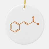 kaneelkaneelaldehyde Moleculaire chemische formule Keramisch Ornament (Voorkant)