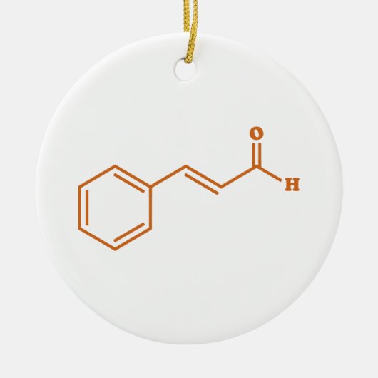 kaneelkaneelaldehyde Moleculaire chemische formule Keramisch Ornament (Voorkant)