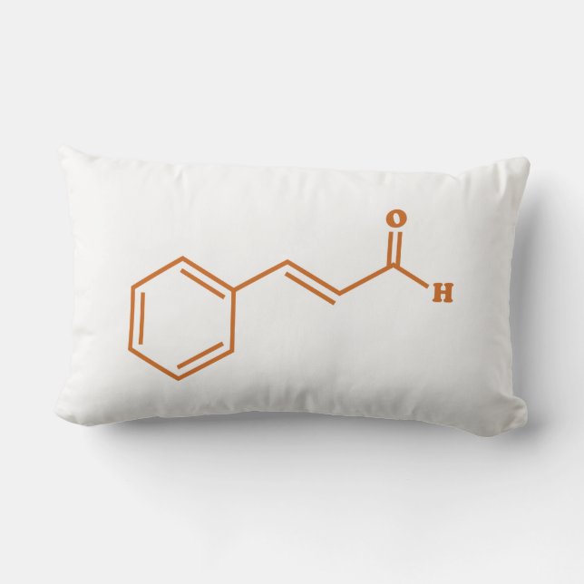 kaneelkaneelaldehyde Moleculaire chemische formule Kussen (Achterkant)