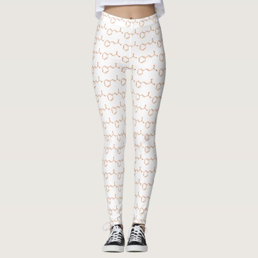 kaneelkaneelaldehyde Moleculaire chemische formule Leggings (Voorkant)
