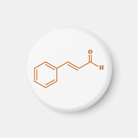 kaneelkaneelaldehyde Moleculaire chemische formule Magneet (Voorkant)