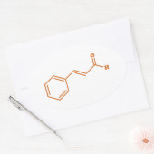 kaneelkaneelaldehyde Moleculaire chemische formule Ovale Sticker (Envelop)