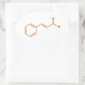 kaneelkaneelaldehyde Moleculaire chemische formule Ovale Sticker (Tas)