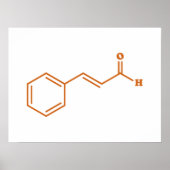 kaneelkaneelaldehyde Moleculaire chemische formule Poster (Voorkant)