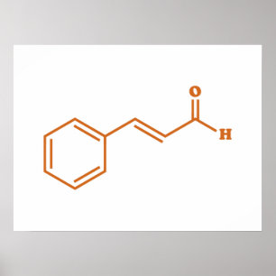 kaneelkaneelaldehyde Moleculaire chemische formule Poster
