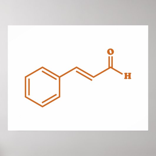 kaneelkaneelaldehyde Moleculaire chemische formule Poster (Voorkant)