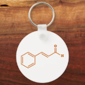 kaneelkaneelaldehyde Moleculaire chemische formule Sleutelhanger (Voorkant)
