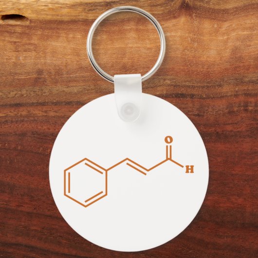 kaneelkaneelaldehyde Moleculaire chemische formule Sleutelhanger (Voorkant)