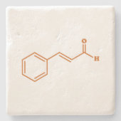 kaneelkaneelaldehyde Moleculaire chemische formule Stenen Onderzetter (Voorkant)