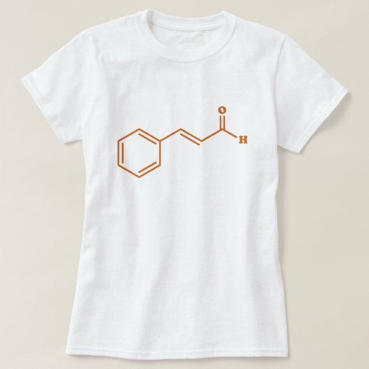 kaneelkaneelaldehyde Moleculaire chemische formule T-shirt (Design voorkant)