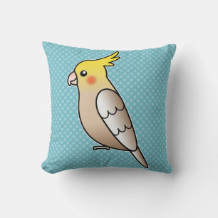 Kaneelkleurige Cockatiel Cartoon Papegaai Vogel Kussen