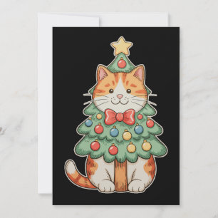Kaneelkleurige kat kerstboom ster ornamenten Kerst Kaart
