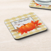 Kaneelrood Pompoen Geel Buffalo Gestreepte Onderze Bier Onderzetter (Linkerzijde)