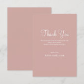 Kaneelroos Moderne Minimalistische Trouw Dankjewel Bedankkaart (Voorkant / Achterkant)