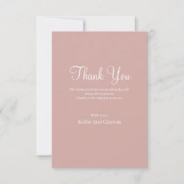 Kaneelroos Moderne Minimalistische Trouw Dankjewel Bedankkaart