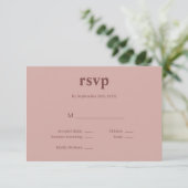 Kaneelroos moderne type trouw-RSVP kaart (Staand voorkant)