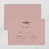 Kaneelroos moderne type trouw-RSVP kaart (Voorkant / Achterkant)