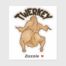 Kaneelroze Kerstkalkoen Sticker is vervangen door: