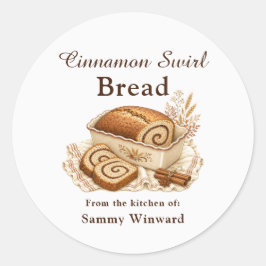 Kaneelspiraalbrood Thuisgemaakte Giftlabel Ronde Sticker