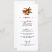 Kaneelstokjes & Oranje plakjes Viering Menu (Voorkant / Achterkant)