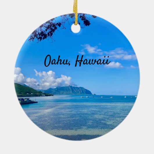 Kaneohe Bay, Oahu Keramisch Ornament (Achterkant)