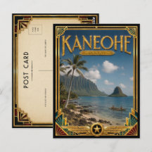 Kaneohe Hawaï Vintage Art Deco Gouden Tijdperk