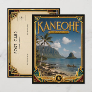 Kaneohe Hawaï Vintage Art Deco Gouden Tijdperk Briefkaart