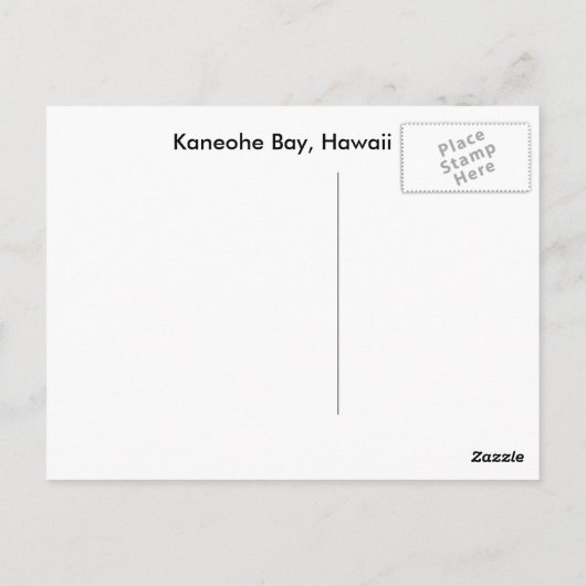 Kaneohe, Hawaii Briefkaart (Achterkant)