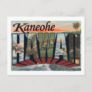 Kaneohe, Hawaii - Grote letterscènes Briefkaart