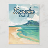 Kaneohe Sandbar Oahu Hawaii Retro Briefkaart (Voorkant)