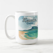 Kaneohe Sandbar Oahu Hawaii Retro Koffiemok (Links)