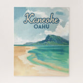 Kaneohe Sandbar Oahu Hawaii Retro Legpuzzel (Verticaal)