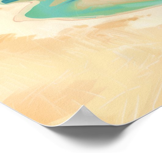 Kaneohe Sandbar Oahu Hawaii Retro Poster (Hoek)