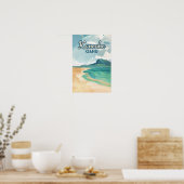 Kaneohe Sandbar Oahu Hawaii Retro Poster (Keuken)