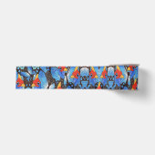 Kanga Blauwe Inpakpapier Grosgrain Lint (Voorkant)