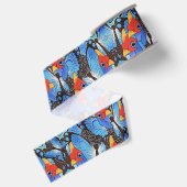 Kanga Blauwe Inpakpapier Grosgrain Lint (Achterkant)