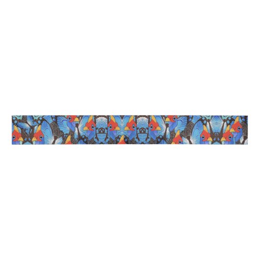 Kanga Blue Wrapping Paper Grosgrain Lint (Voorkant)