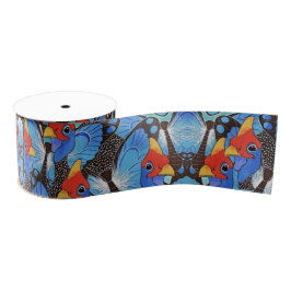 Kanga Blue Wrapping Paper Grosgrain Lint