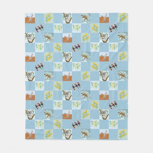 Kanga Koala Platypus and mates Fleece Deken (Voorkant)