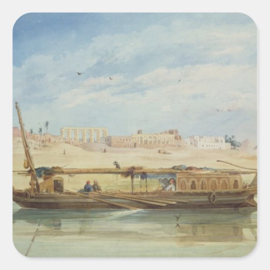 Kanga op de Nijl in Luxor Vierkante Sticker (Voorkant)